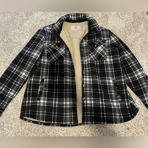 Black and White Fuzzy Shacket